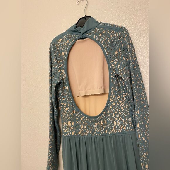 Weissman solo Dance costume custom sage green Laser Cut Floral Dress D11433 LA - Picture 4 of 10